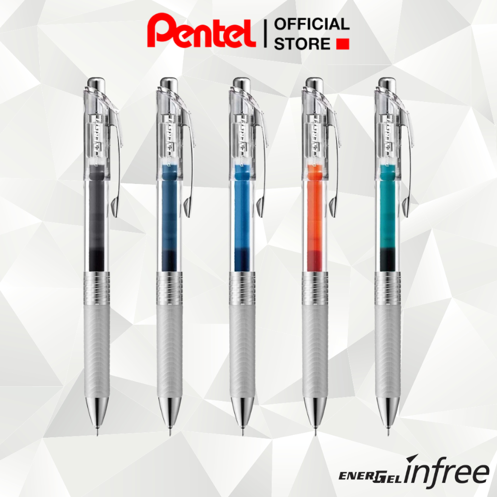Ảnh Bút Gel Pentel Energel Infree BLN75TL 0.5mm 10 Màu Vỏ Trong 2