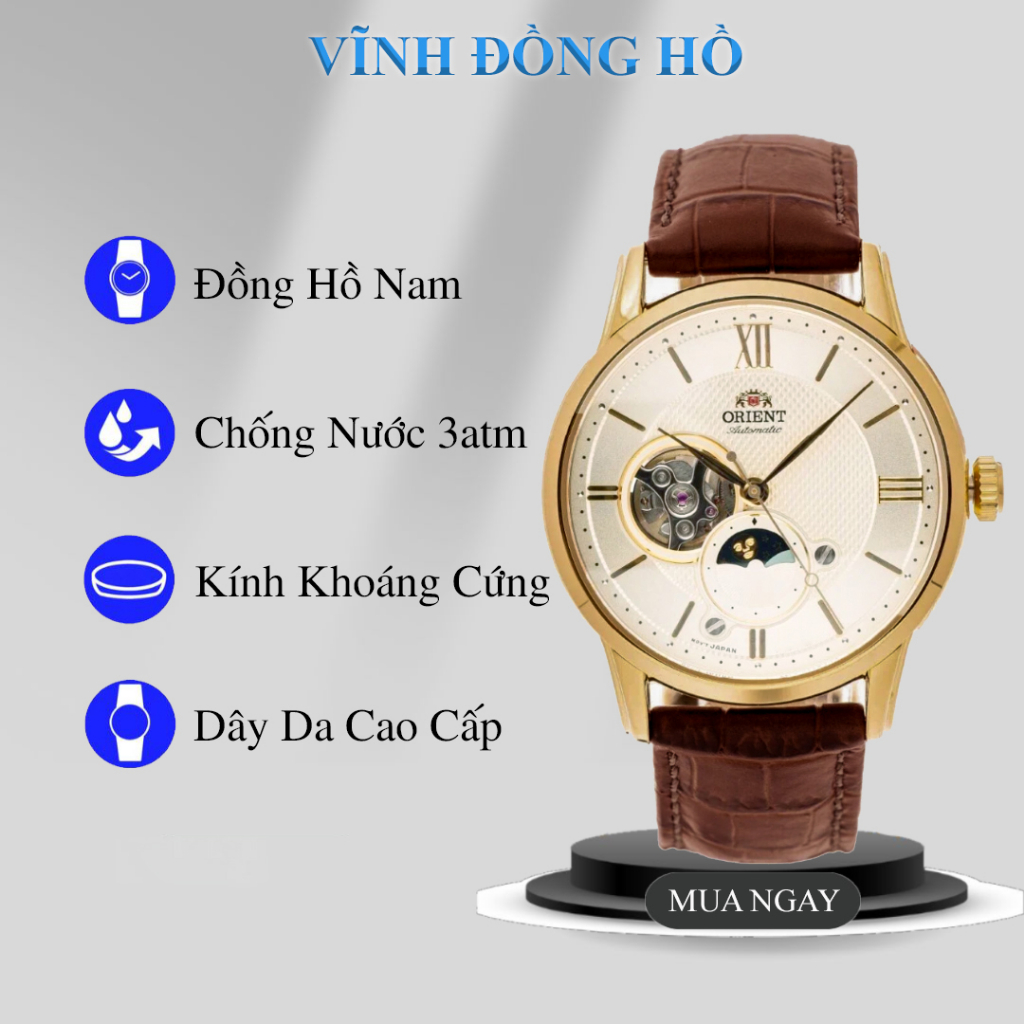 Đồng Hồ Nam Cơ Orient Sun & Moon Gen 4 Dây Da Lộ Cơ Cao Cấp | Shopee ...