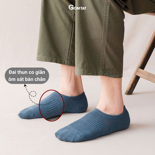 Tất vớ lười nam trơn màu GOMTAT, thiết kế mặt lưới thoáng khí, chất liệu cotton êm chân khử mùi - HAI-MIA-1401-1DOI
