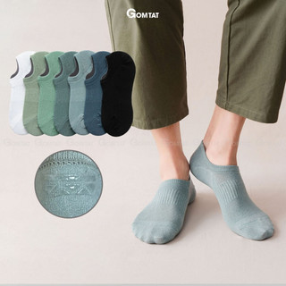 Tất vớ lười nam trơn màu GOMTAT, thiết kế mặt lưới thoáng khí, chất liệu cotton êm chân khử mùi - HAI-MIA-1401-1DOI
