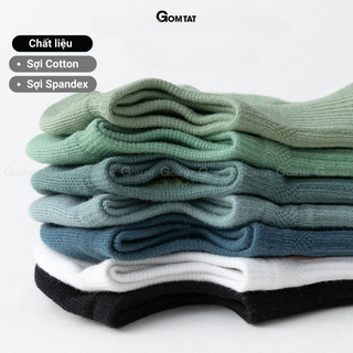 Tất vớ lười nam trơn màu GOMTAT, thiết kế mặt lưới thoáng khí, chất liệu cotton êm chân khử mùi - HAI-MIA-1401-1DOI