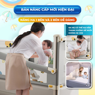Thanh Chắn Giường Gấp Gọn Cao Cấp Pakey, Không Cần Lắp Đặt, Cải Tiến Khóa Kép Cố Định, An Toàn Cho Bé