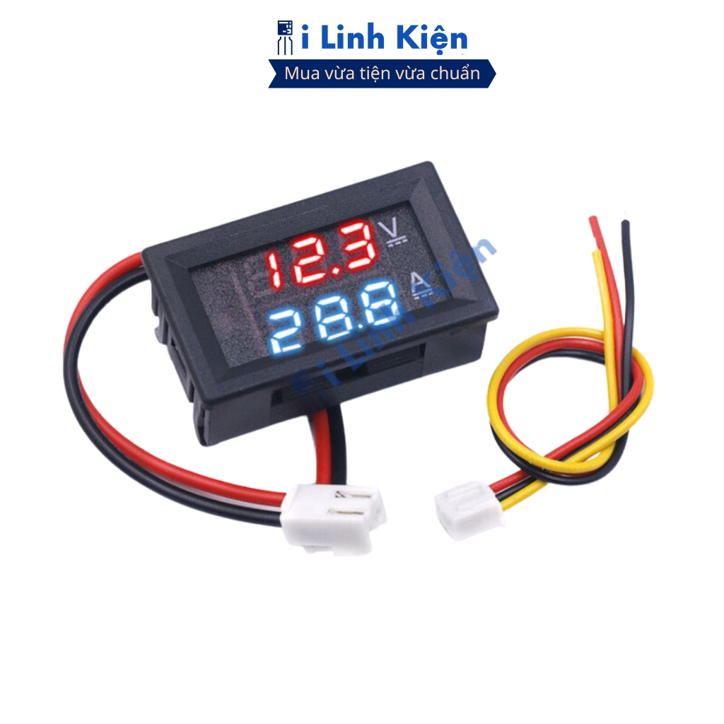 Vôn kế điện tử DC đo dòng và áp 10A 100V chất lượng cao ilinhkien.