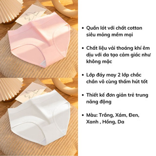 Combo 5 quần lót nữ cotton cao cấp kháng khuẩn khử mùi, Quần chip nữ cạp vừa tôn dáng DEVARI L2020