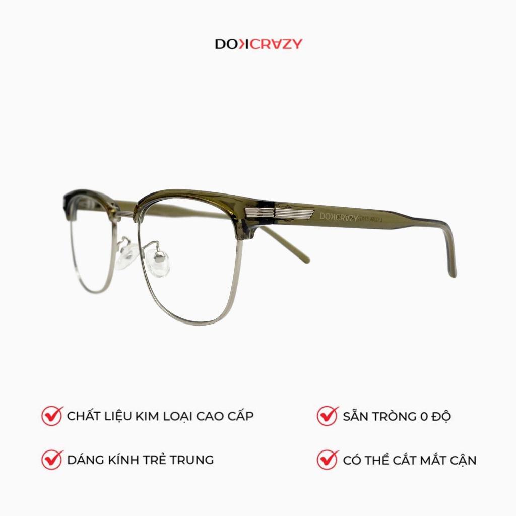 Ảnh Gọng kính kim loại DOKCRAZY SANJI Cao Cấp, Nam Nữ thời thượng, Basic, Chống ánh sáng xanh tia UV400 2