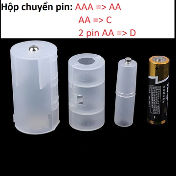 1 Hộp Chuyển Pin AAA Sang AA (pin tiểu) / 1 Pin AA Sang cỡ C (pin trung) / 2 pin AA sang cỡ D (pin Đại)