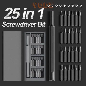 Bộ tua vít 24 đầu, tua vít 25 trong 1 tiện lợi, nhỏ gọn, bộ tua vít mini đa năng, nhiều đầu phù hợp với nhiều nhu cầu