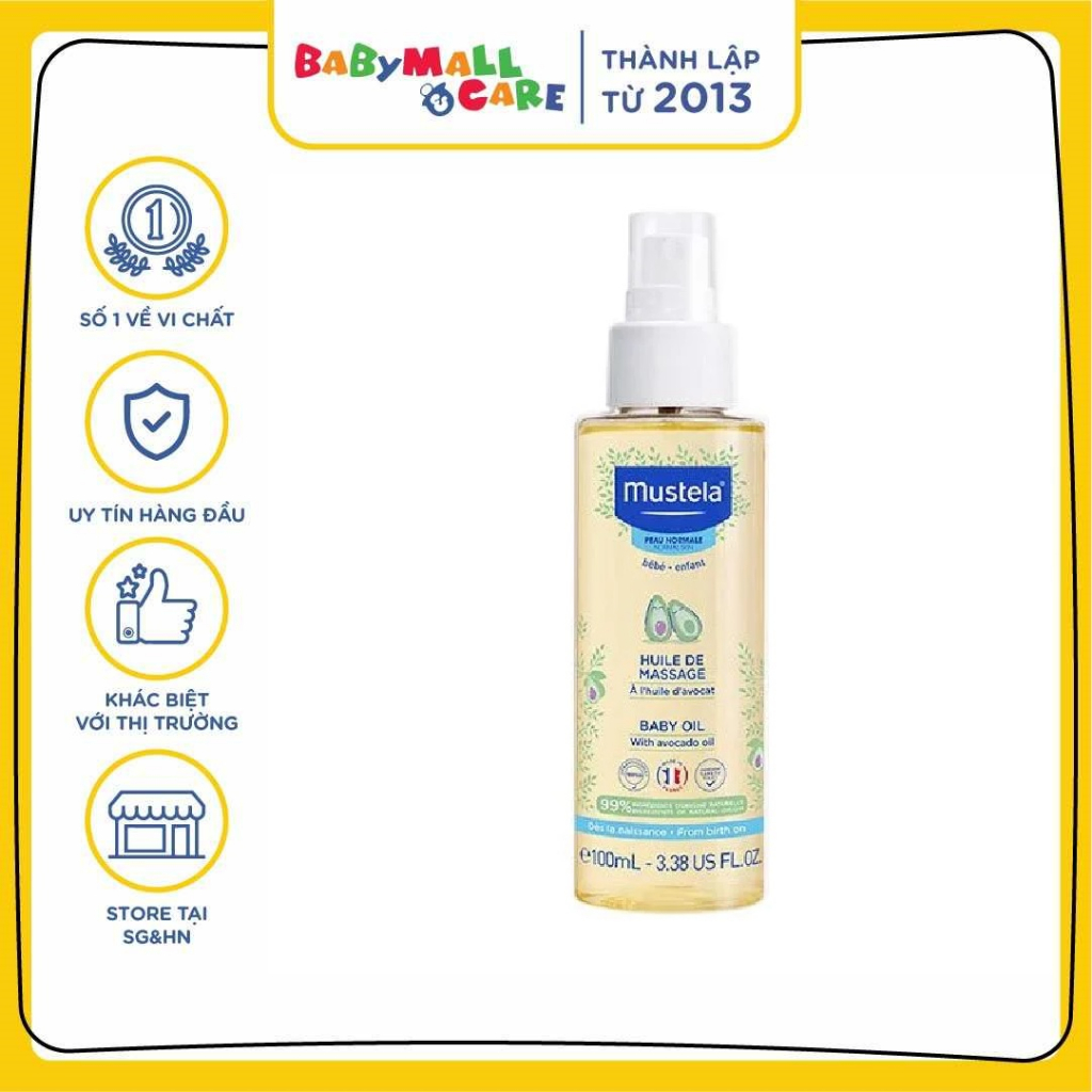 Dầu massa MUSTELA Massage Oil With Avocado 100ml