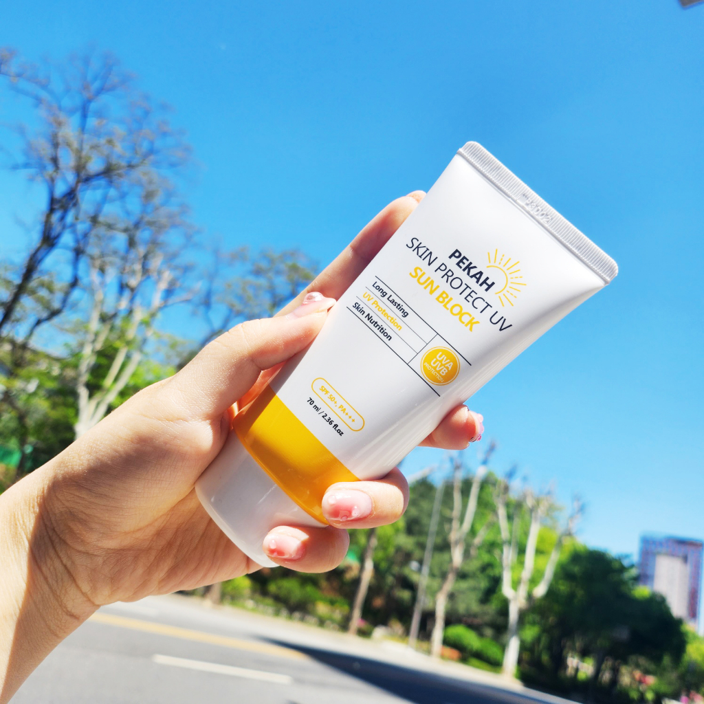 Ảnh Kem chống nắng vật lý nâng tone, bảo vệ da khỏi tia UV PEKAH Skin Protect UV Sun Block SPF50+ PA+++ 70ml 4