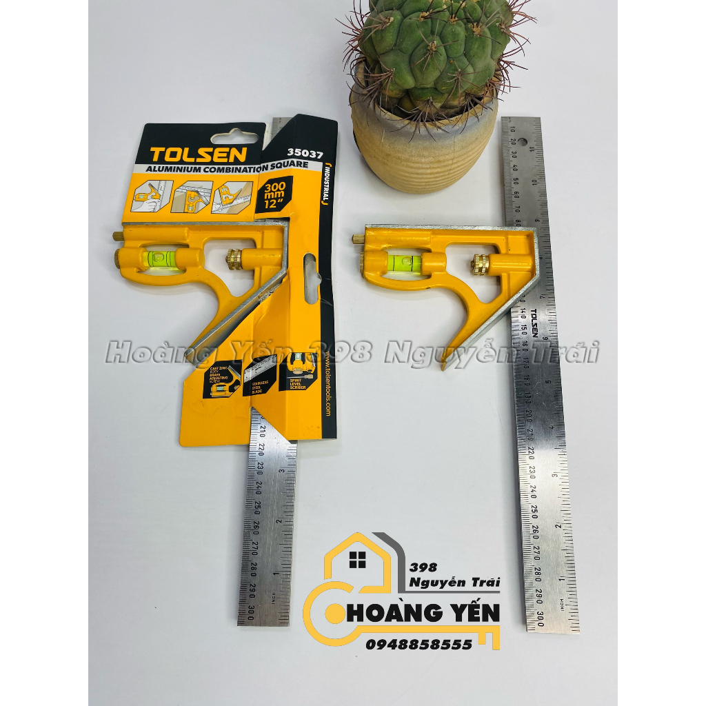Thước Ke vuông đo góc có li vô Tolsen 35037 (300mm12''), Thước vuông ...