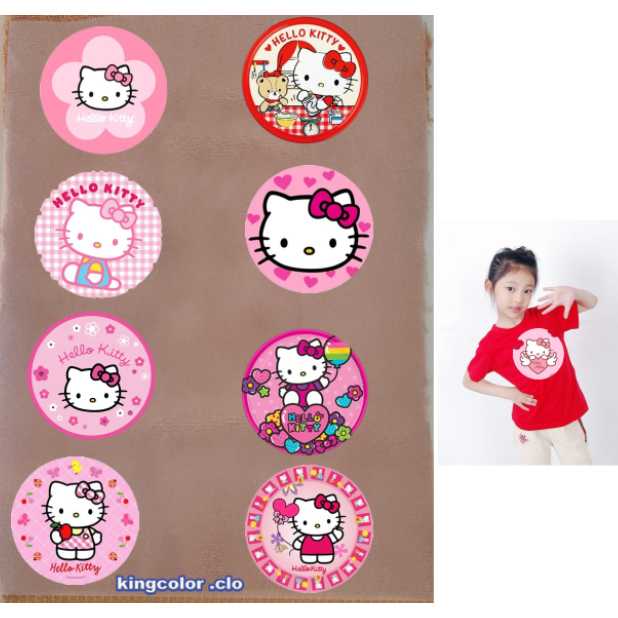 HÌNH ỦI QUẦN  ÁO-sticker heLLo kitty in áo dính chăc bền đẹp không bong chóc.Uỉ TRỰC tiếp tại nhà bằng bàn là bàn ủi.