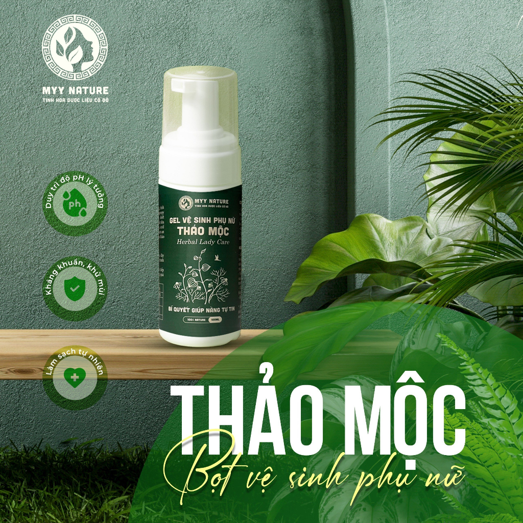 GEL Vệ Sinh Phụ Nữ Thảo Mộc Myy Nature chai 100ml - Hỗ Trợ Khử Mùi, làm Sạch, giảm ngứa vùng kín