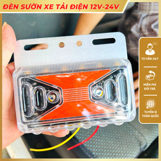 Đèn chiếu sáng gắn sườn xe tải, xe thùng, xe ben chữ X dùng điện 12v và 24v