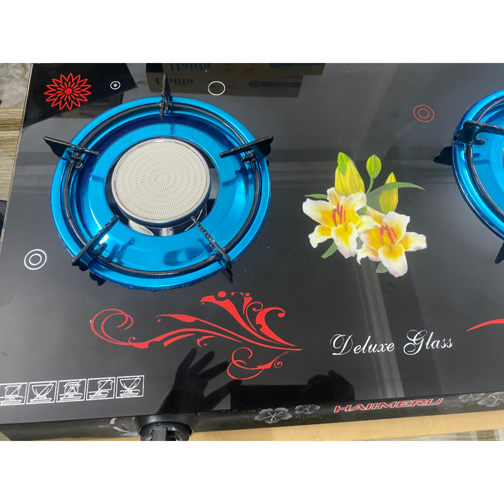 Xả kho bếp gas hồng ngoại- bếp gas Haimeru mặt kính cường lực dễ làm sạch