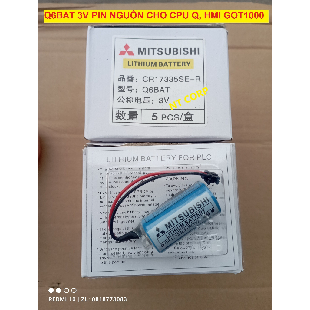 Pin nguồn Q6BAT 3V dùng cho CPU dòng Q Mitsubishi, HMI Got1000 loại ...