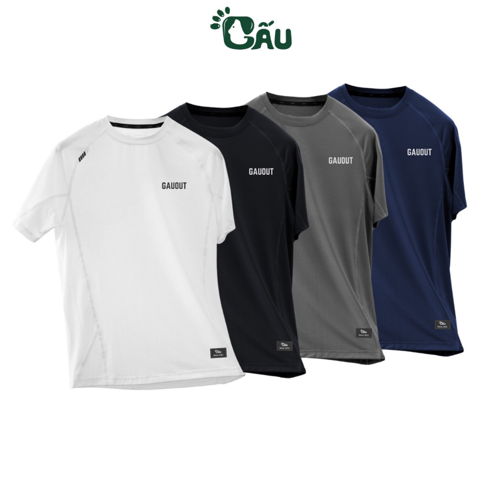 Áo thun Nam Gấu 194 vải thun lạnh co dãn 4 chiều, phong cách thể thao – gym – bóng đá, from slim fit – Gauout