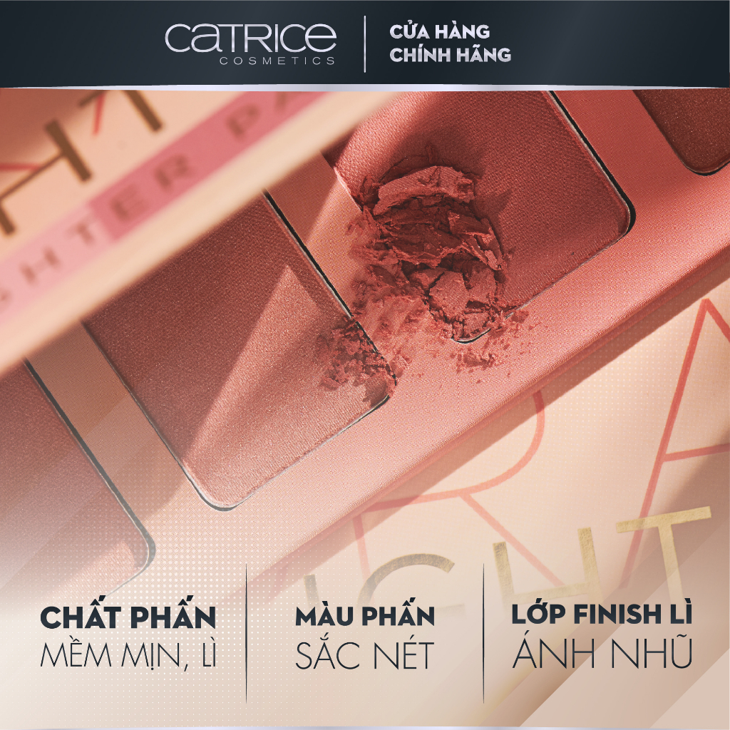 Bảng phấn má Catrice Coral Lights Blush & Highlighter Palette 6 màu chất lì mềm mịn tạo độ sắc nét 15g
