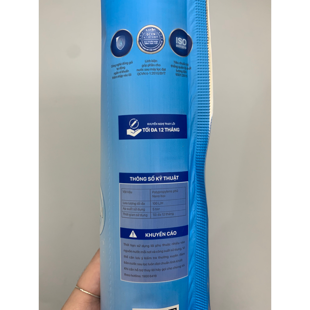 Lõi Lọc Nước Nano Silver Plus Karofi Số 8 Chức Năng Chống Tái Nhiễm Khuẩn