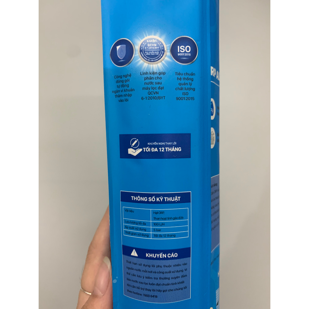 Lõi Lọc Nước ORP Alkaline Karofi Số 9 Chức Năng Nâng Cao pH Bổ Sung Khoáng Chất Giúp Cơ Thể Khỏe Hơn