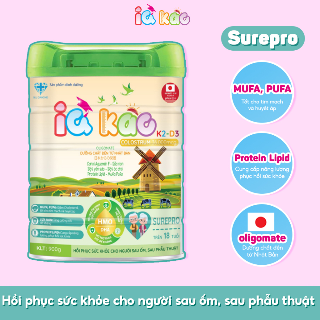 Sữa bột IQ KAO SUREPro dành cho người trên 18 tuổi Phục hồi sau phẫu ...