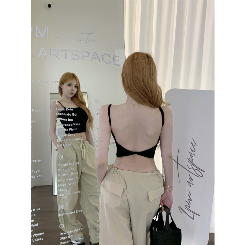 [CÓ MÚT] Áo Hai Dây Croptop Hotgirl Hở Lưng Có Đệm Mút Ngực RANSHI Cách Điệu Siêu Xinh Chất Tăm Lạnh Dễ Chịu - RA162