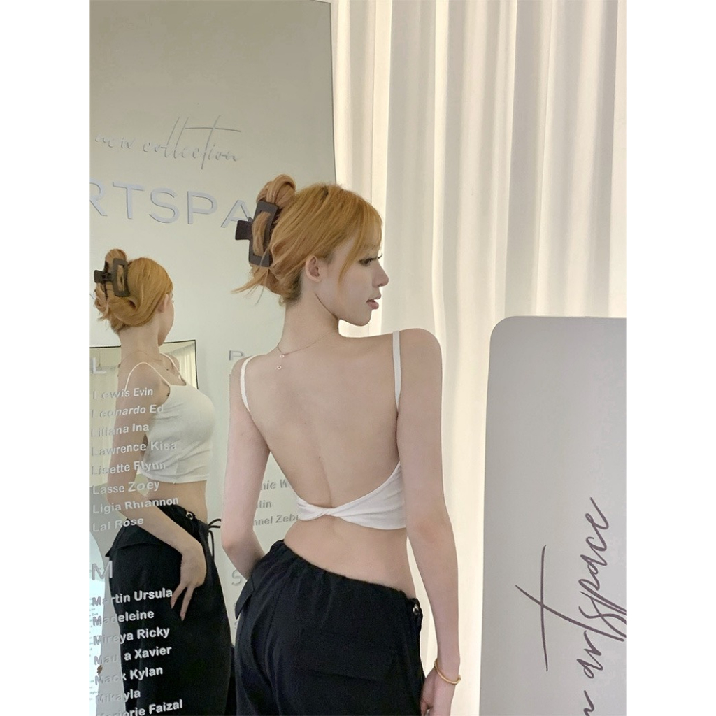 [CÓ MÚT] Áo Hai Dây Croptop Hotgirl Hở Lưng Có Đệm Mút Ngực RANSHI Cách Điệu Siêu Xinh Chất Tăm Lạnh Dễ Chịu - RA162