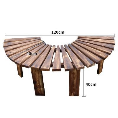 Ghế Gỗ Ngồi Sân Vườn Hình Bán Nguyệt Bằng Gỗ Thông Nhập Khẩu Cao Cấp, Kệ Gỗ Decor Trang Trí Sân Vườn