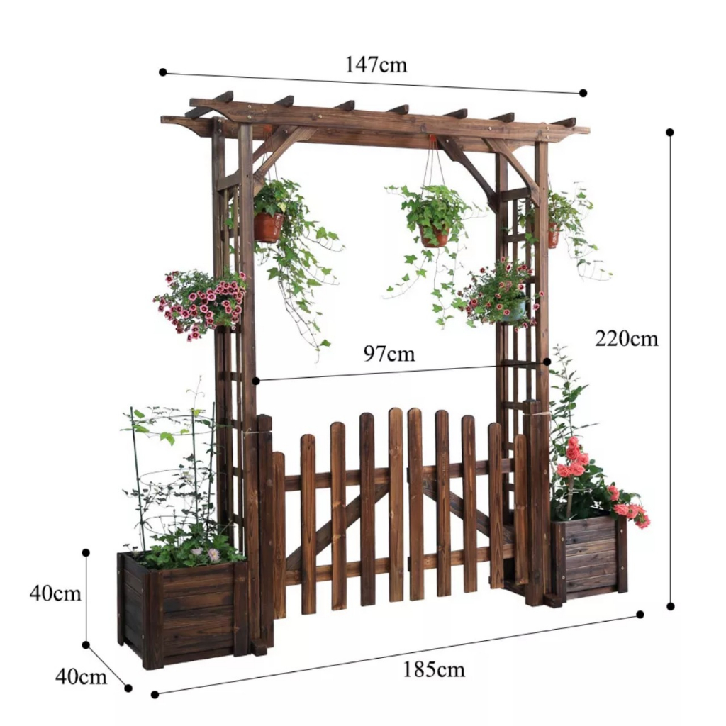 CỔNG GỖ TRANG TRÍ SÂN VƯỜN HOMESTAY QUÁN CAFE.
