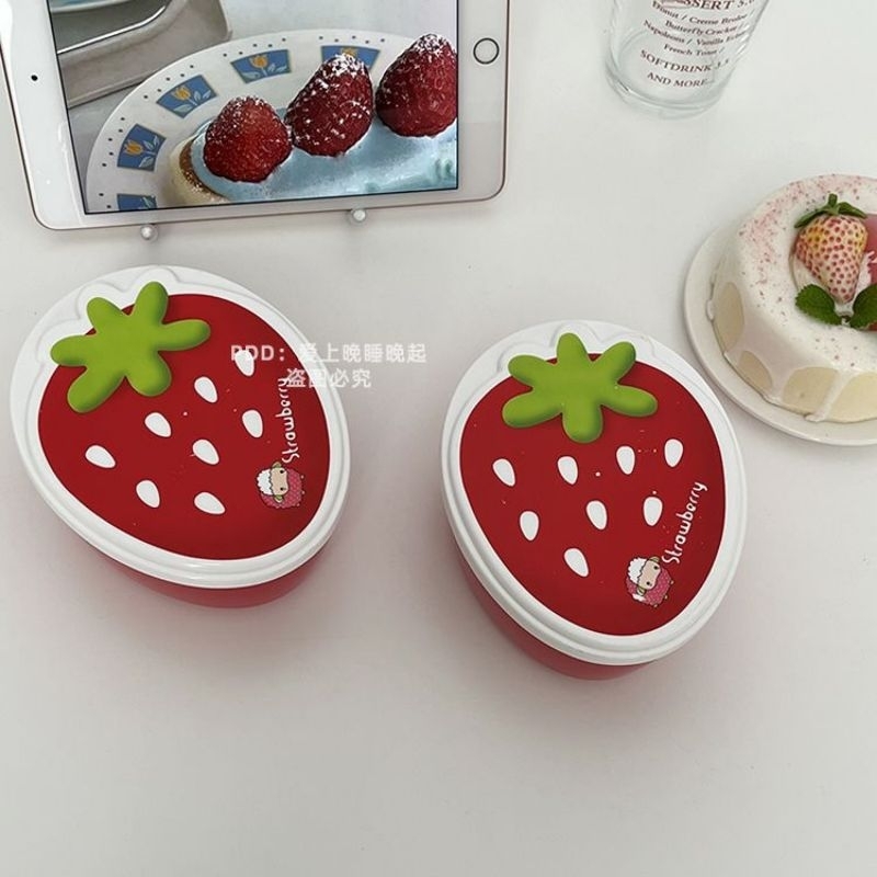 Set 4 Hộp cơm quả dâu tây,,tô có nắp | Shopee Việt Nam