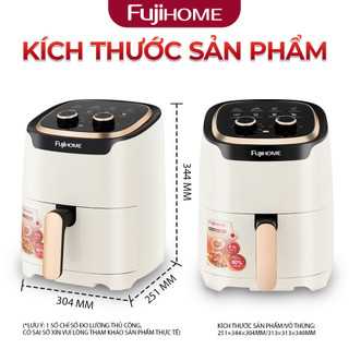 Nồi chiên không dầu FUJIHOME A4EW dung tích 4.5l,  vỉ chiên phủ chống dính - Công suất 1400W
