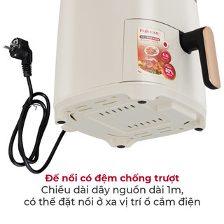 Nồi chiên không dầu FUJIHOME A4EW dung tích 4.5l,  vỉ chiên phủ chống dính - Công suất 1400W
