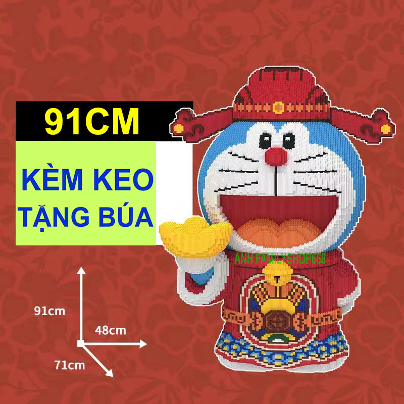 xếp hình doremon thần tài cỡ lớn 91cm (TẶNG BÚA+KEO) Đồ chơi lắp ...