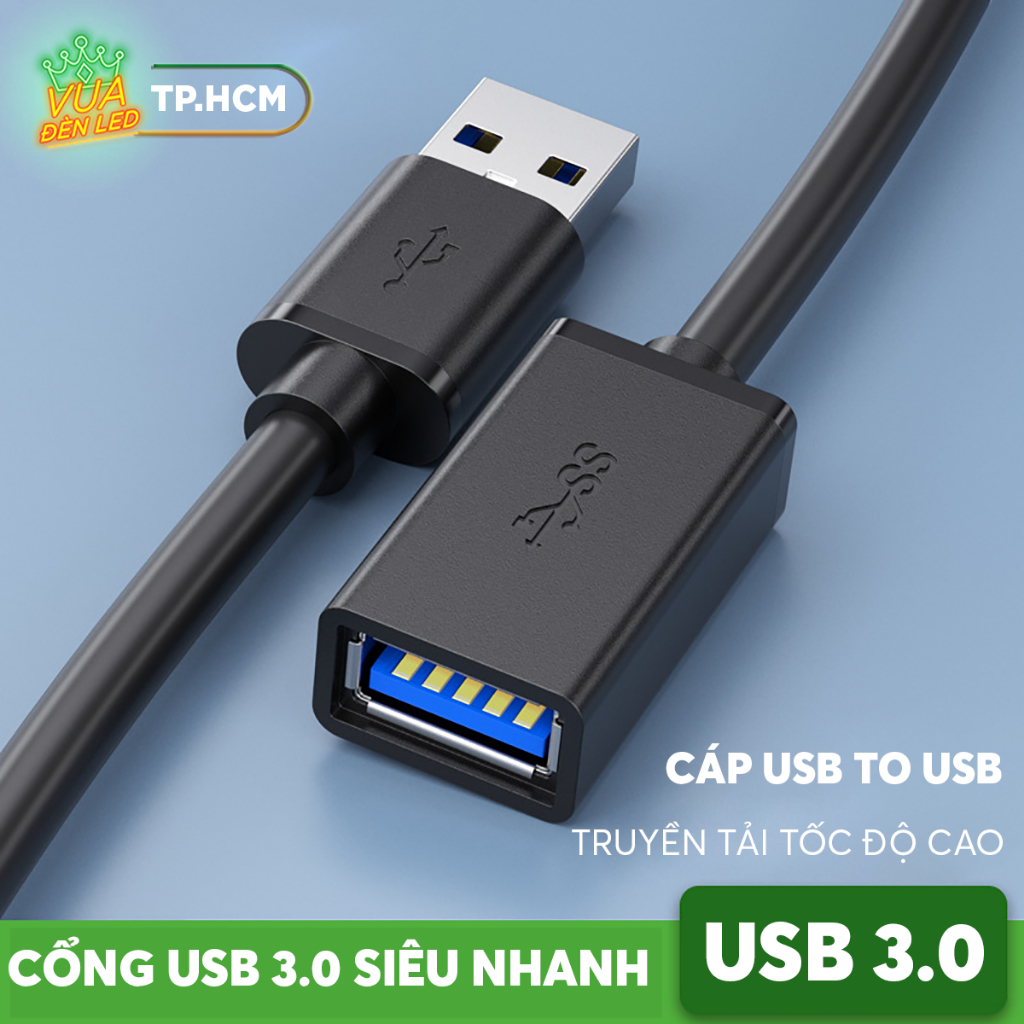 Dây cáp nối dài cổng USB to USB 3,0 dài 1.5m, 3m, 5m màu đen, chống ...