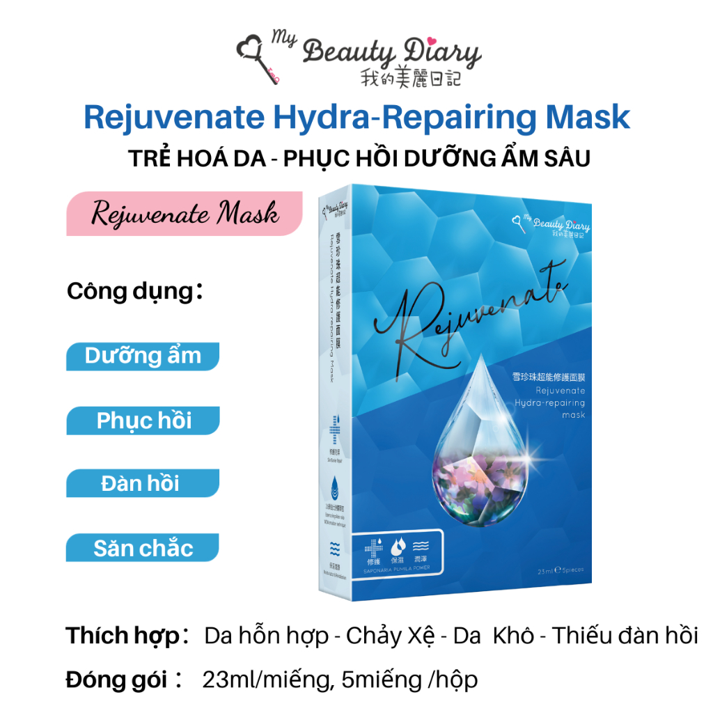 Hộp 5 miếng My Beauty Diary Mask - Đài Loan phiên bản cao cấp trẻ hoá da với chiết xuất thực vật quý hiếm