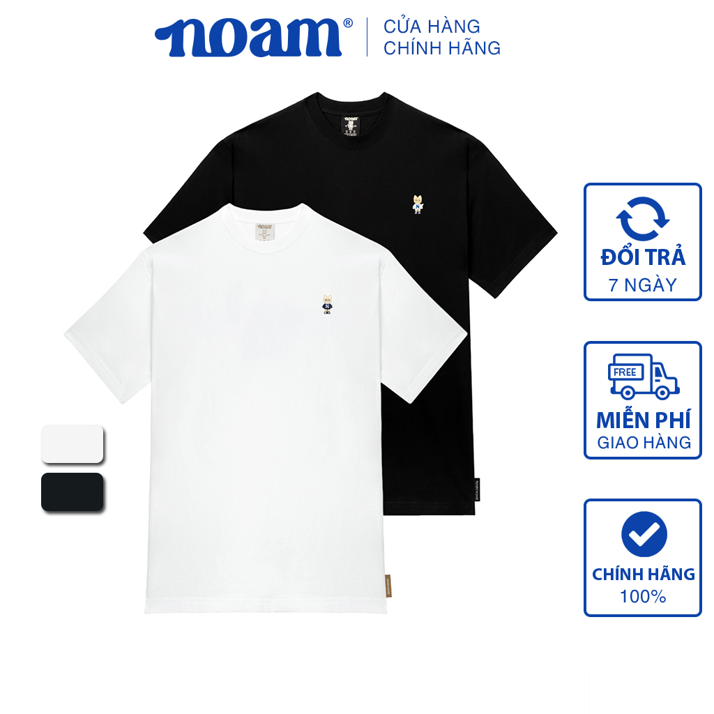 Áo thun Form rộng NOAM Teeny Homies Unisex 100% Cotton – Màu trắng