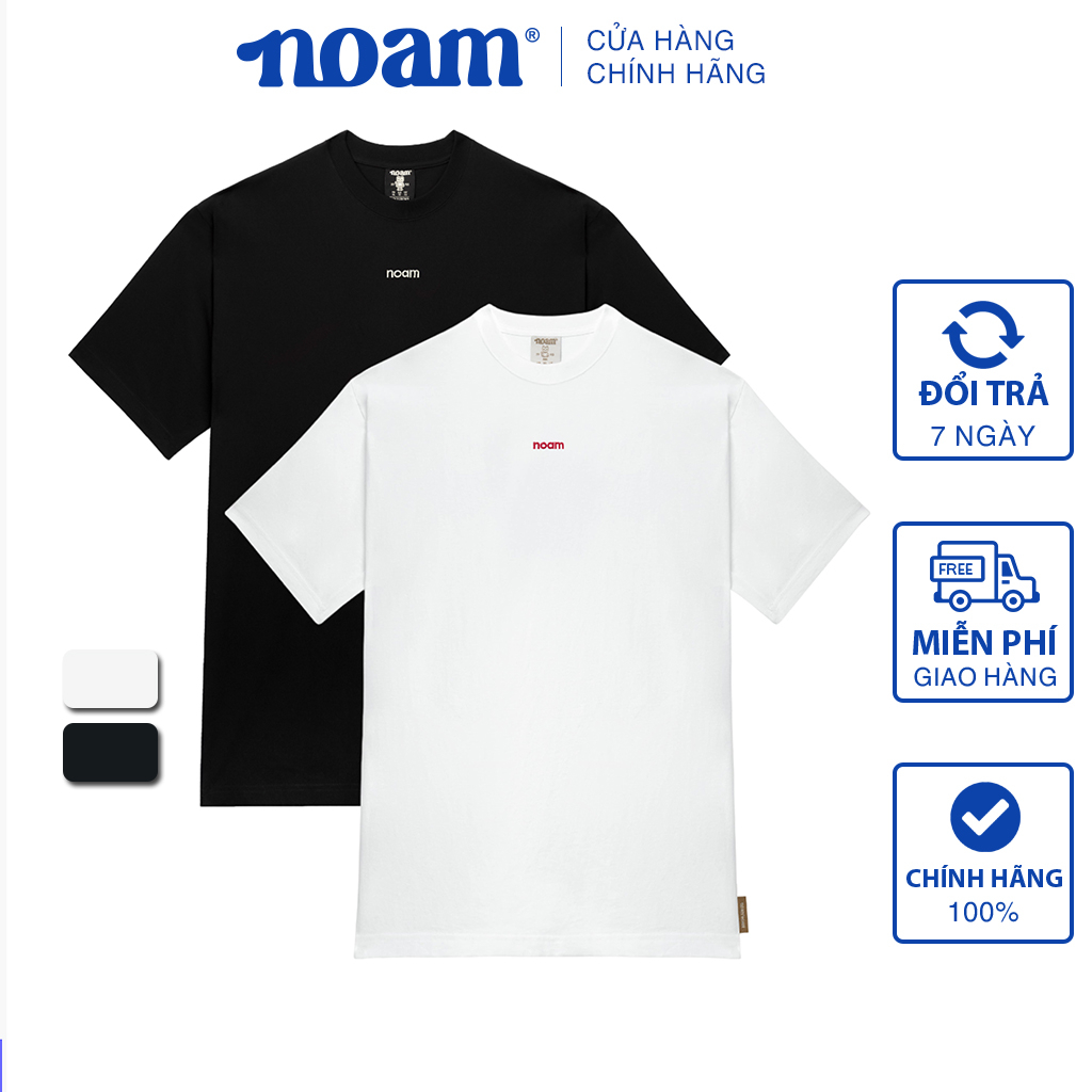 Áo thun Form rộng NOAM Plain Unisex 100% Cotton – Màu trắng