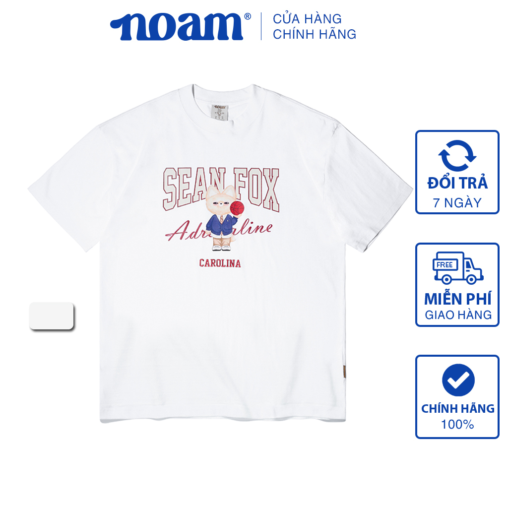 Áo thun Form rộng NOAM Sean Fox Unisex 100% Cotton – Màu trắng