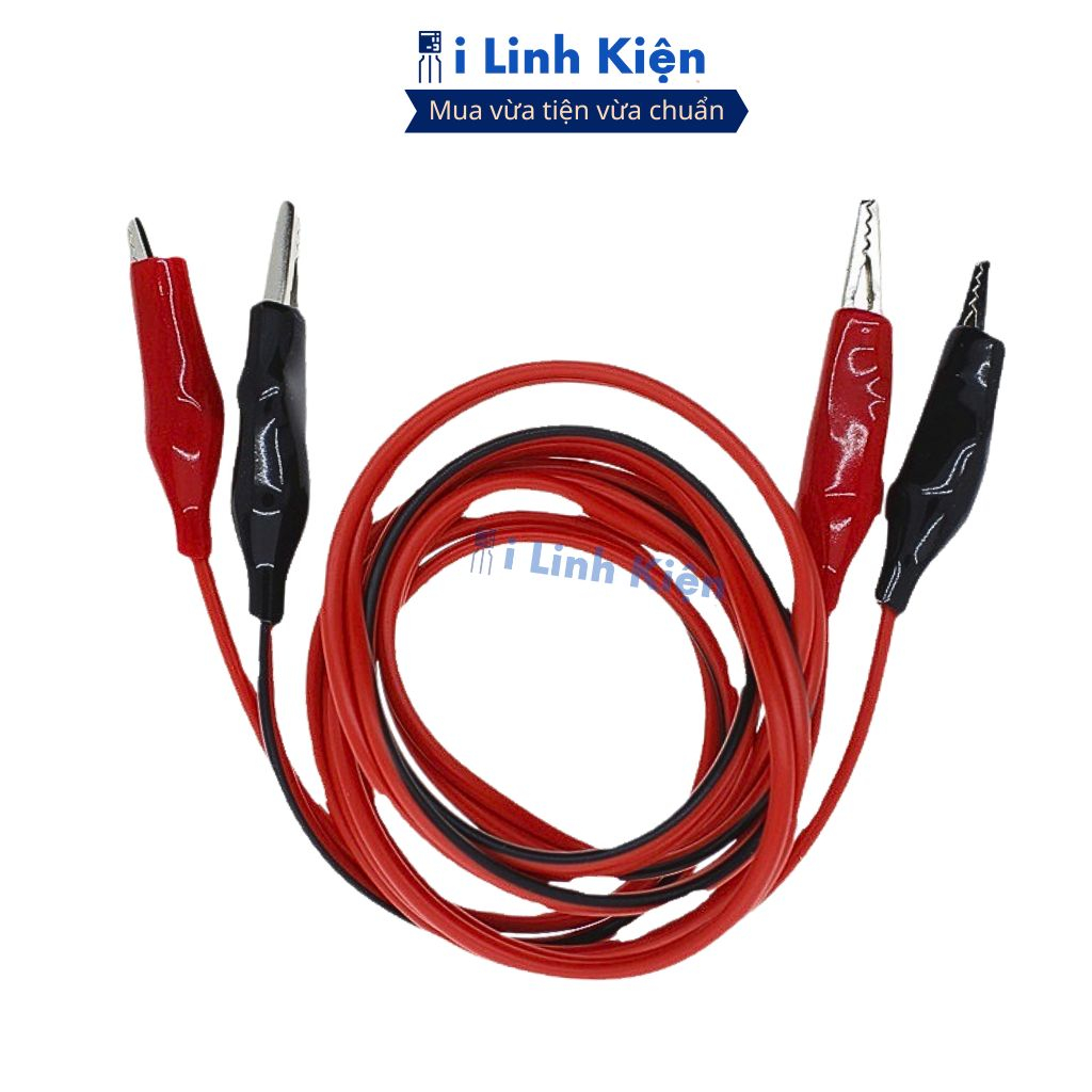 Dây đo đồng hồ liền kẹp cá sấu màu đen loại tốt (1 mét) chất lượng cao ilinhkien