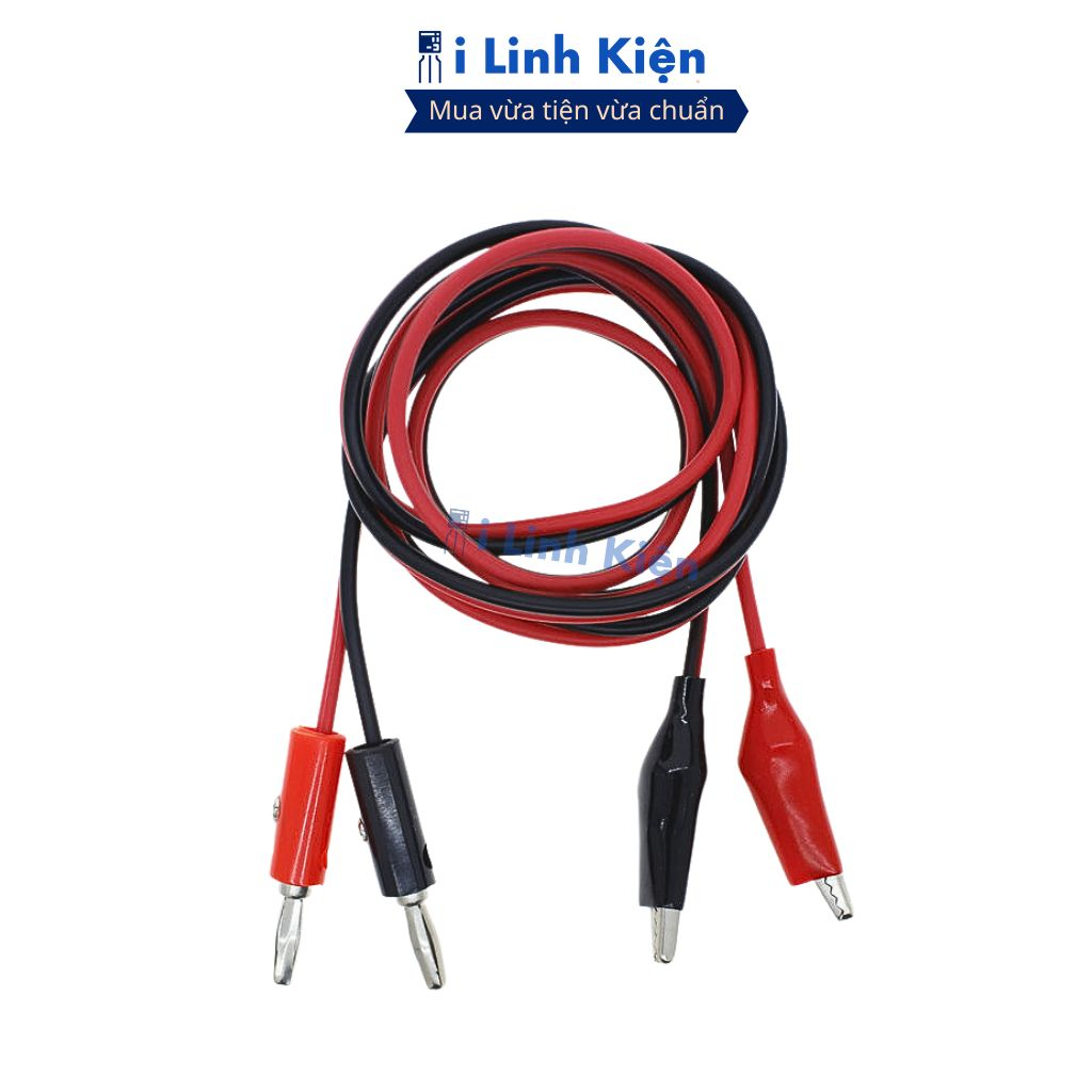 Dây đo đồng hồ liền kẹp cá sấu màu đen loại tốt (1 mét) chất lượng cao ilinhkien