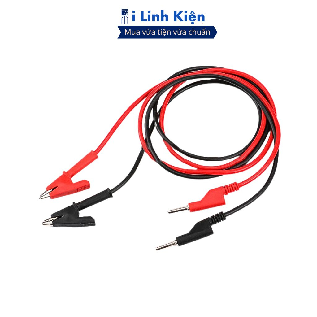 Dây đo đồng hồ liền kẹp cá sấu màu đen loại tốt (1 mét) chất lượng cao ilinhkien