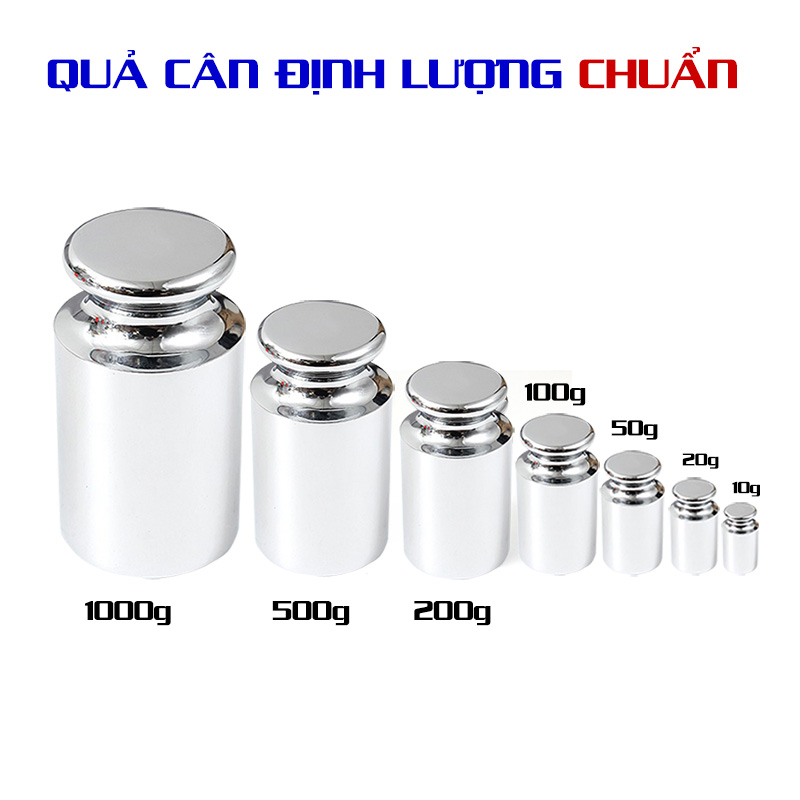 Quả cân tiêu chuẩn 1g-500g, không nhiễu từ tính, Hàng loại 1-Bảo hành 12 tháng
