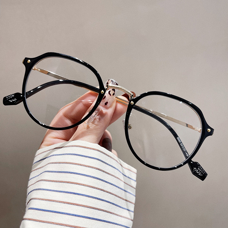 Gọng kính cận nữ nam thời trang cao cấp mắt kính không độ chống ánh sáng xanh và tia UV phong cách Hàn Quốc HANASO 120