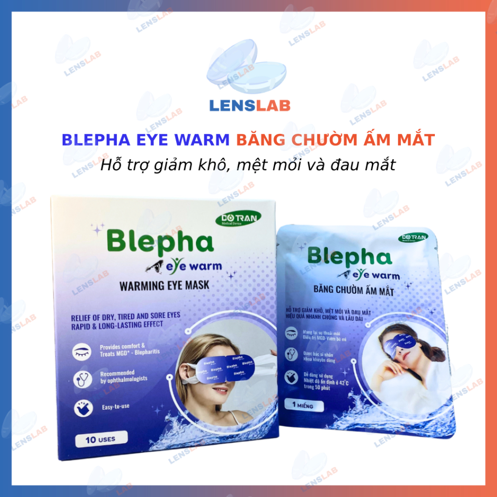 Hộp 10 Miếng | Băng Chườm Ấm Mắt Blepha Eye Warm - Hàng Chính Hãng