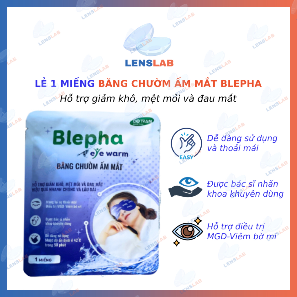 1 Miếng | Băng Chườm Ấm Mắt Blepha Eye Warm - Hàng Chính Hãng