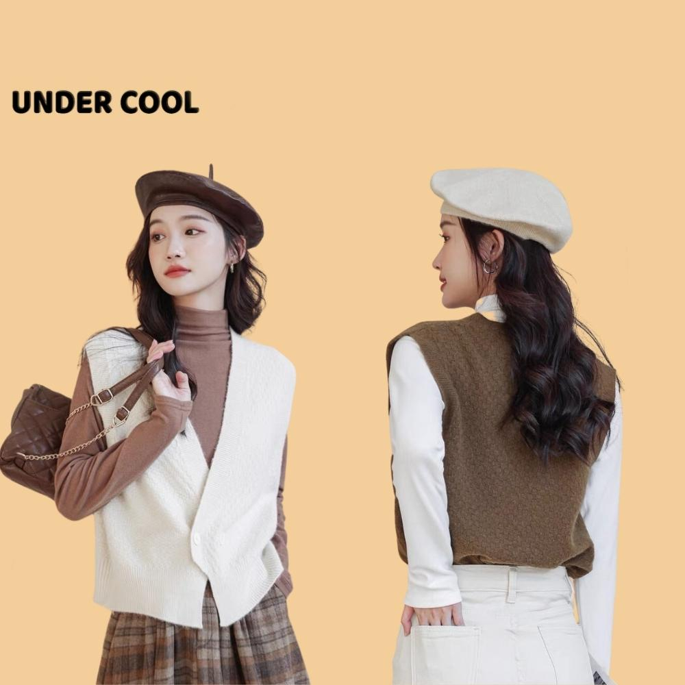 Áo Gile Len Nữ Vạt Chèo UNDERCOOL 2 Cúc Ngang Kiểu Hàn Quốc Trẻ Trung ABL07