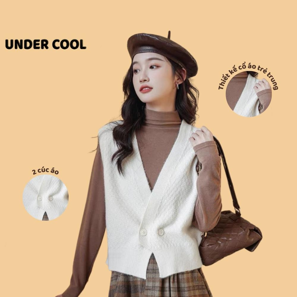 Áo Gile Len Nữ Vạt Chèo UNDERCOOL 2 Cúc Ngang Kiểu Hàn Quốc Trẻ Trung ABL07