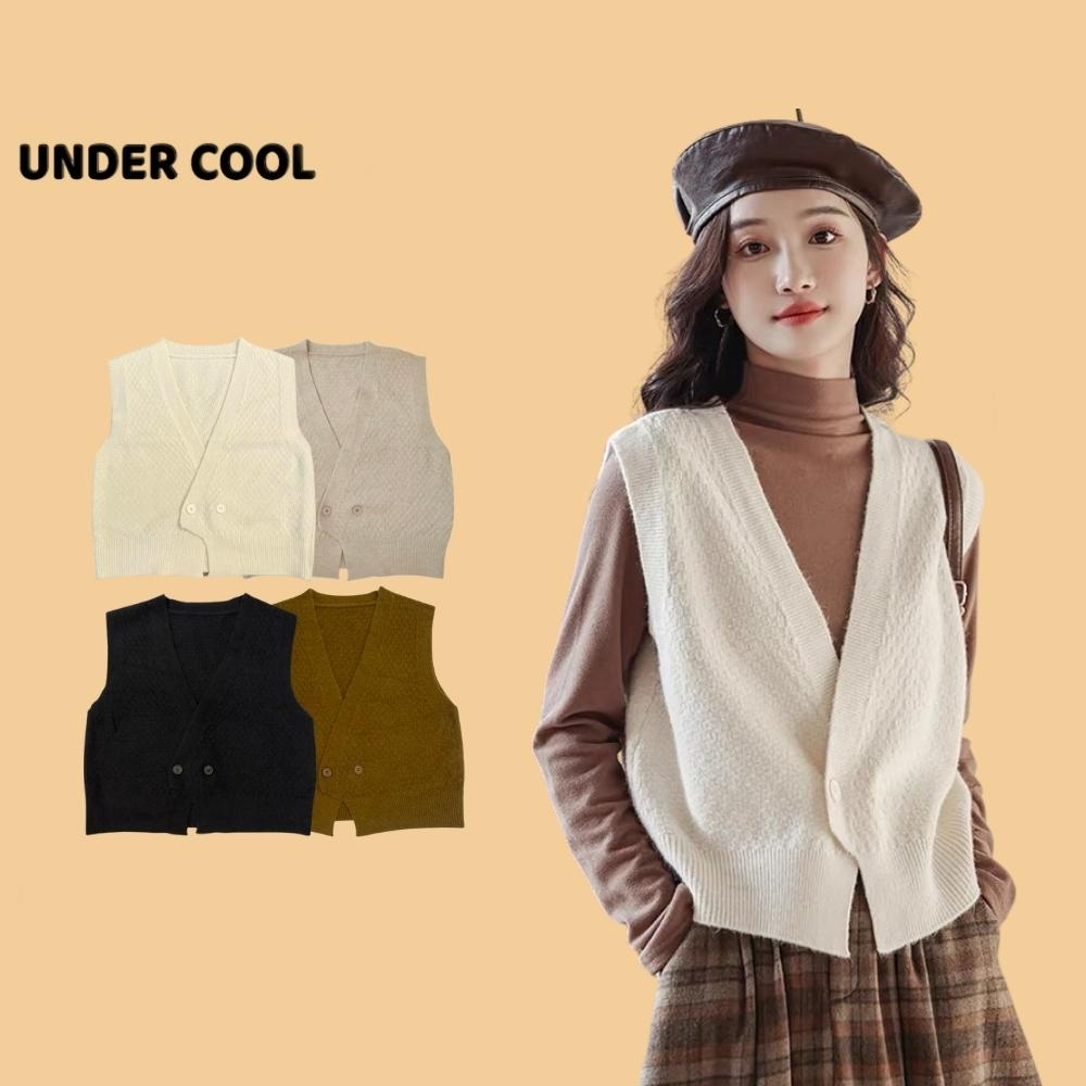 Áo Gile Len Nữ Vạt Chèo UNDERCOOL 2 Cúc Ngang Kiểu Hàn Quốc Trẻ Trung ABL07