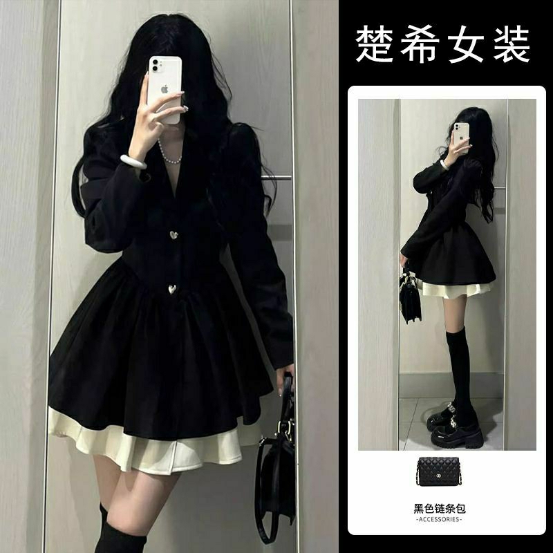 [YU]Váy Nữ Thiết Kế Form Dáng Tiểu Thư Xinh Xắn, Form Áo Dài Tay Trang Trọng