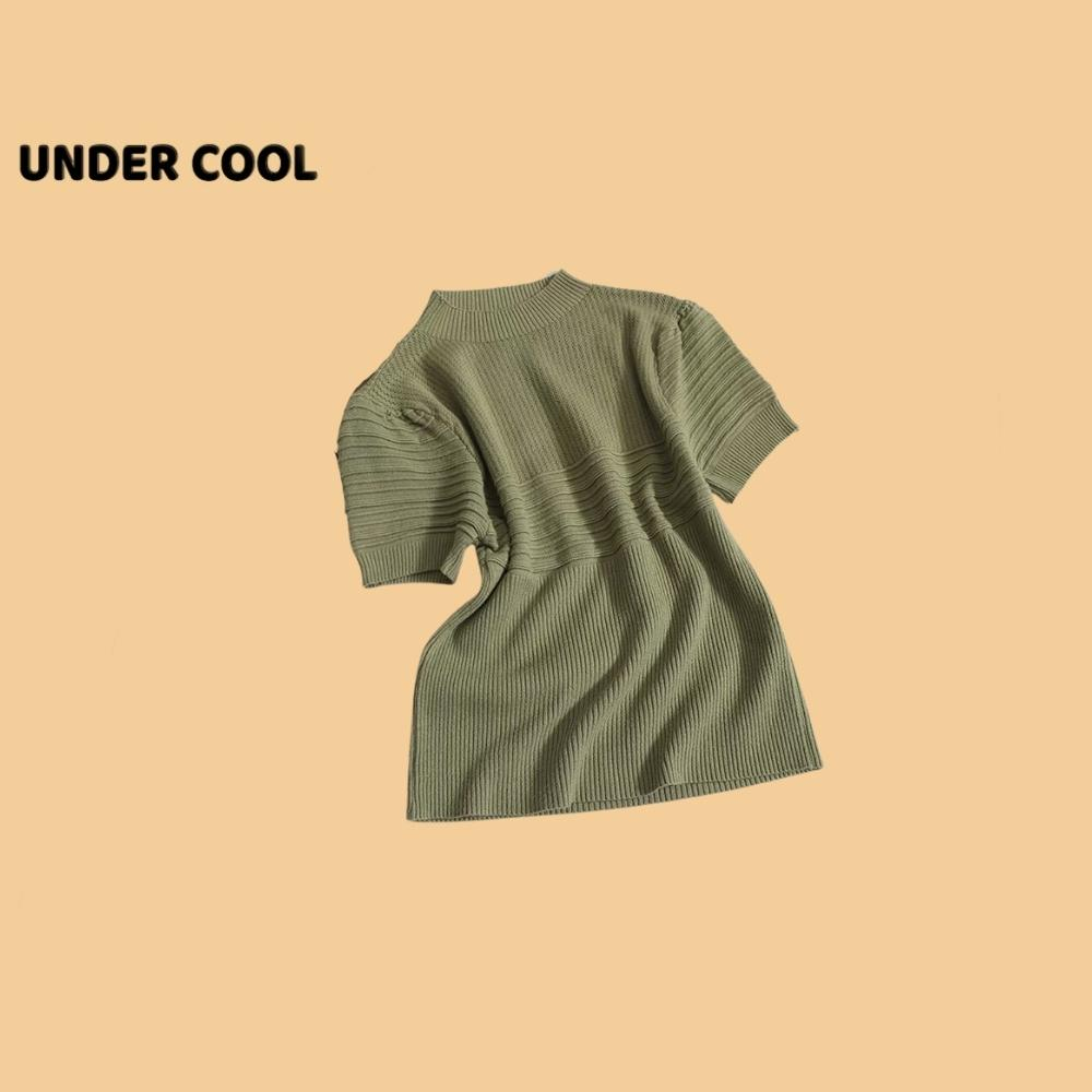 Áo Len Nữ Cộc Tay Bồng UNDERCOOL Viền Gân Nổi Nhiều Màu Trẻ Trung ACT23