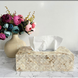 Hộp giấy ăn khảm trai màu Vàng Gold, High-quality mother-of-pearl tissue box, unique tissue box